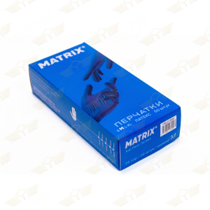 Перчатки латексные Matrix High Risk Latex диагностические 1-хл М цвет темно-синий