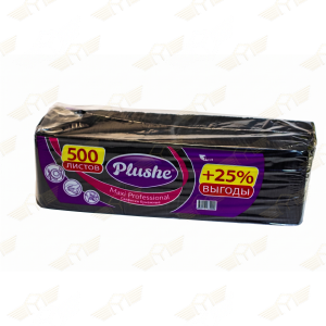 Салфетки бумажные Plushe Maxi Professional, 1 сл., 400 листов интенсив (Черный)