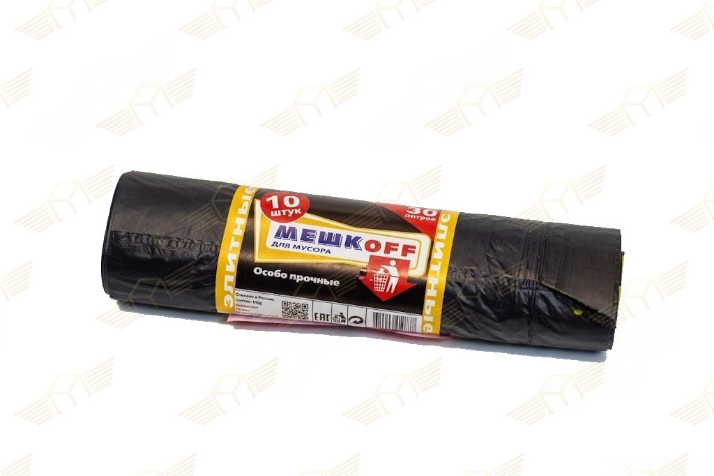Мешки мусорные с завязками "МЕШКОFF" 30л/10шт (элитные)