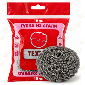 Мочалка из стали для посуды TEXTOP SPIRAL 15гр