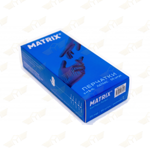 Перчатки латексные Matrix High Risk Latex диагностические 1-хл L цвет  темно-синий